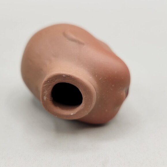 Sugar Lump Porcelain Bisque Brown Doll Head Repro Painted Face Closed Eyes - Picture 6 of 8